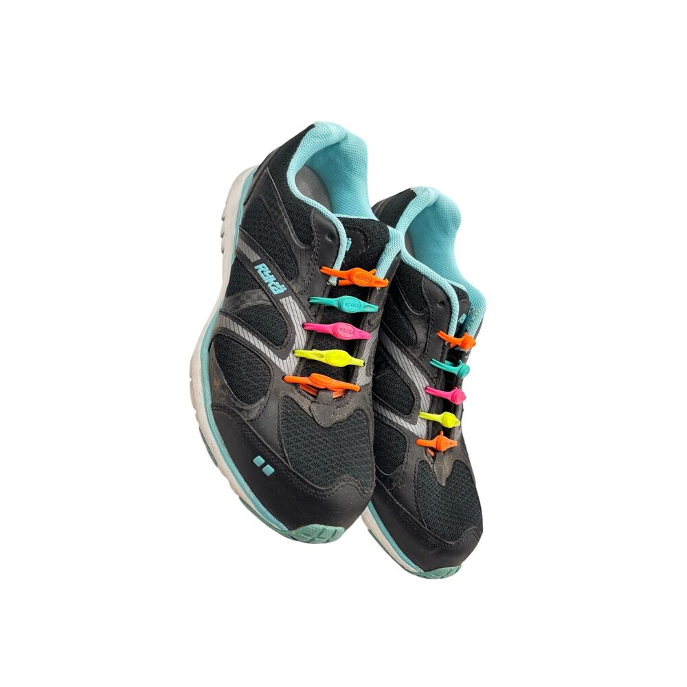 Ryka Influence training sneaker w/custom rainbow no tie bands athletic shoes sz8